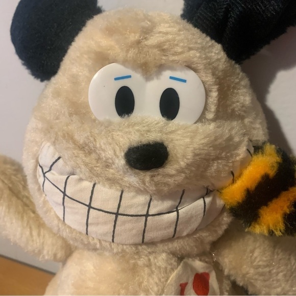 Vintage Acme Novelty Plush Dog with Garfield Cat Tail I LOVE CATS 11 - Picture 2 of 13